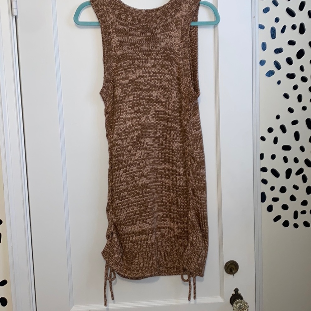 Anthropologie Brown Knit Mini Dress